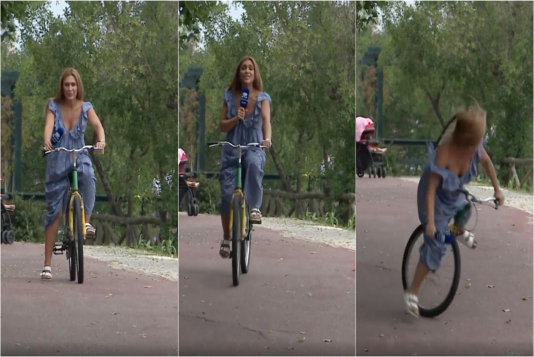 Jornalista grávida da RTP dá queda de bicicleta